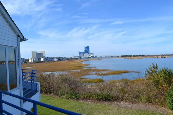 a view of an ocean with city view