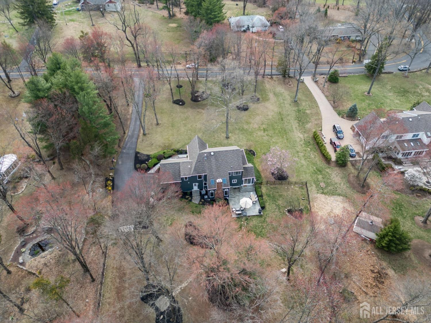 325 Spring Hill Road Skillman, NJ 08558 - Photo 44 of 46 an aerial view of a house with a yard and lake view