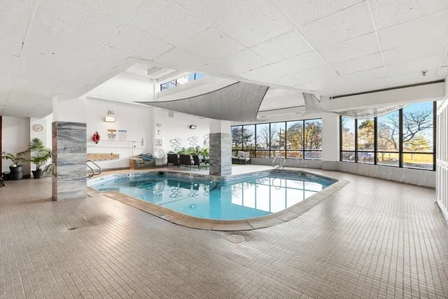 front view of a building with a yard