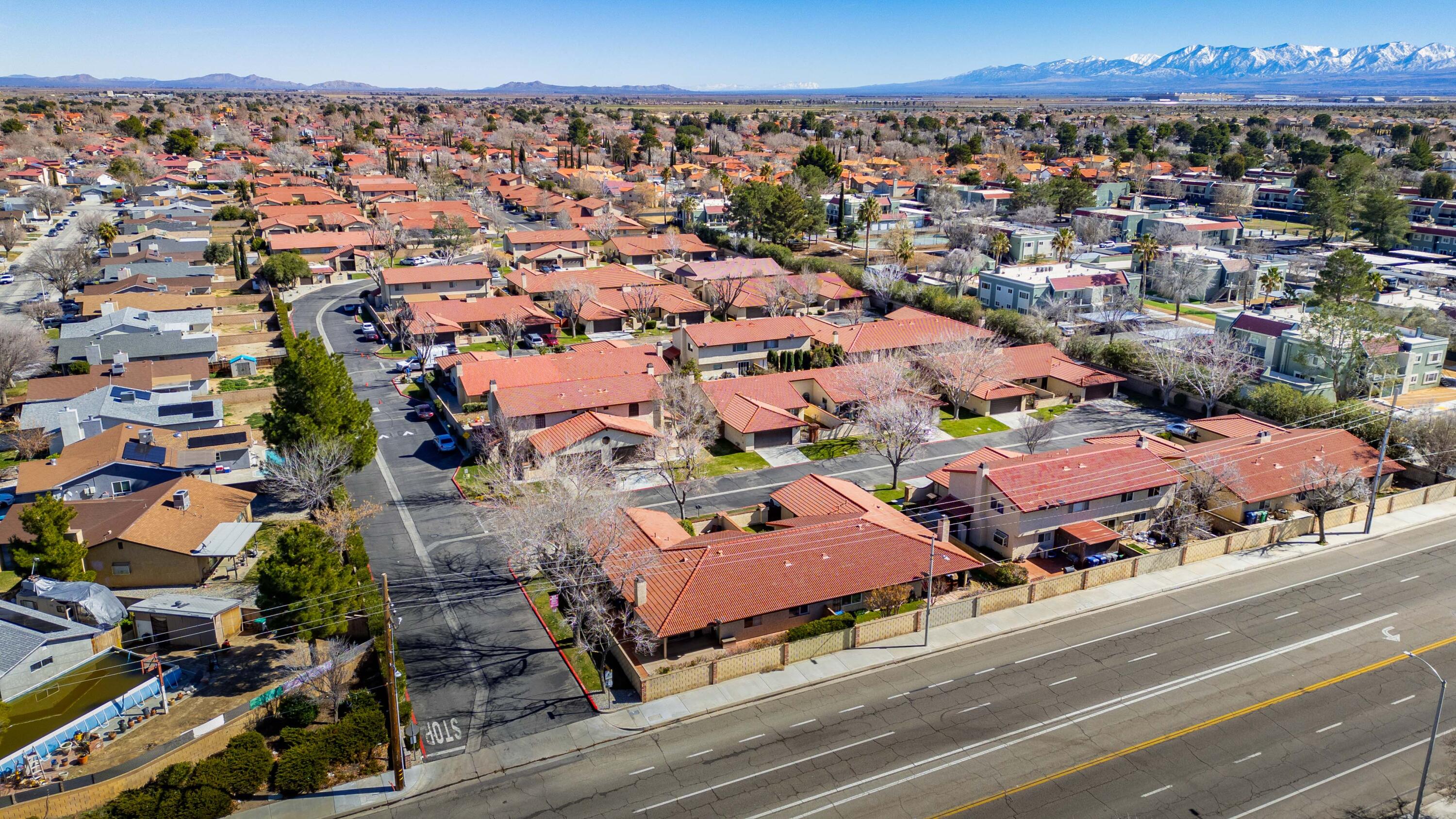 43734 Frieda Court Lancaster, CA 93535 - Photo 32 of 32 an aerial view of a houses with a city street