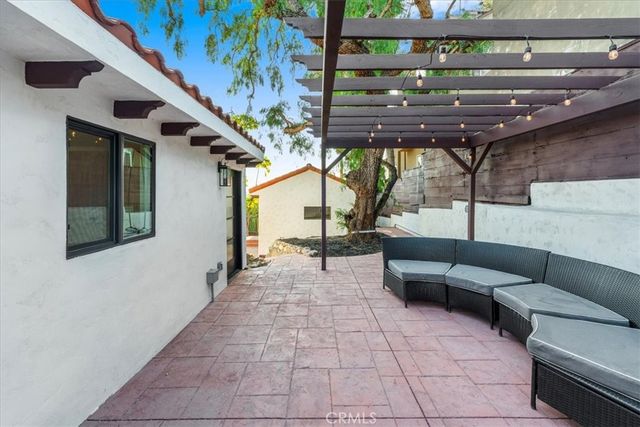 a view of outdoor space with seating