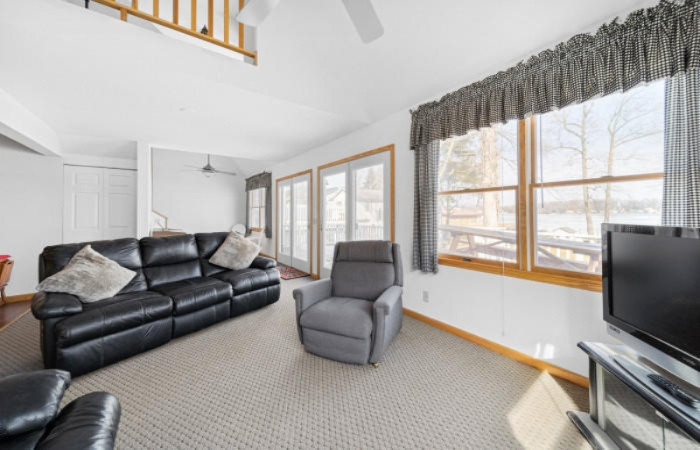 31100 Curran Beach Road Dowagiac, MI 49047 - Photo 4 of 50 living room with doors to deck