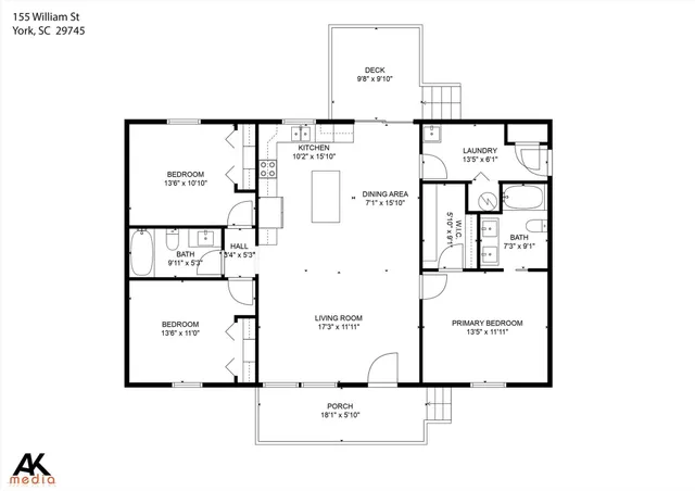 $305,000 | 155 William Street, York, SC 29745