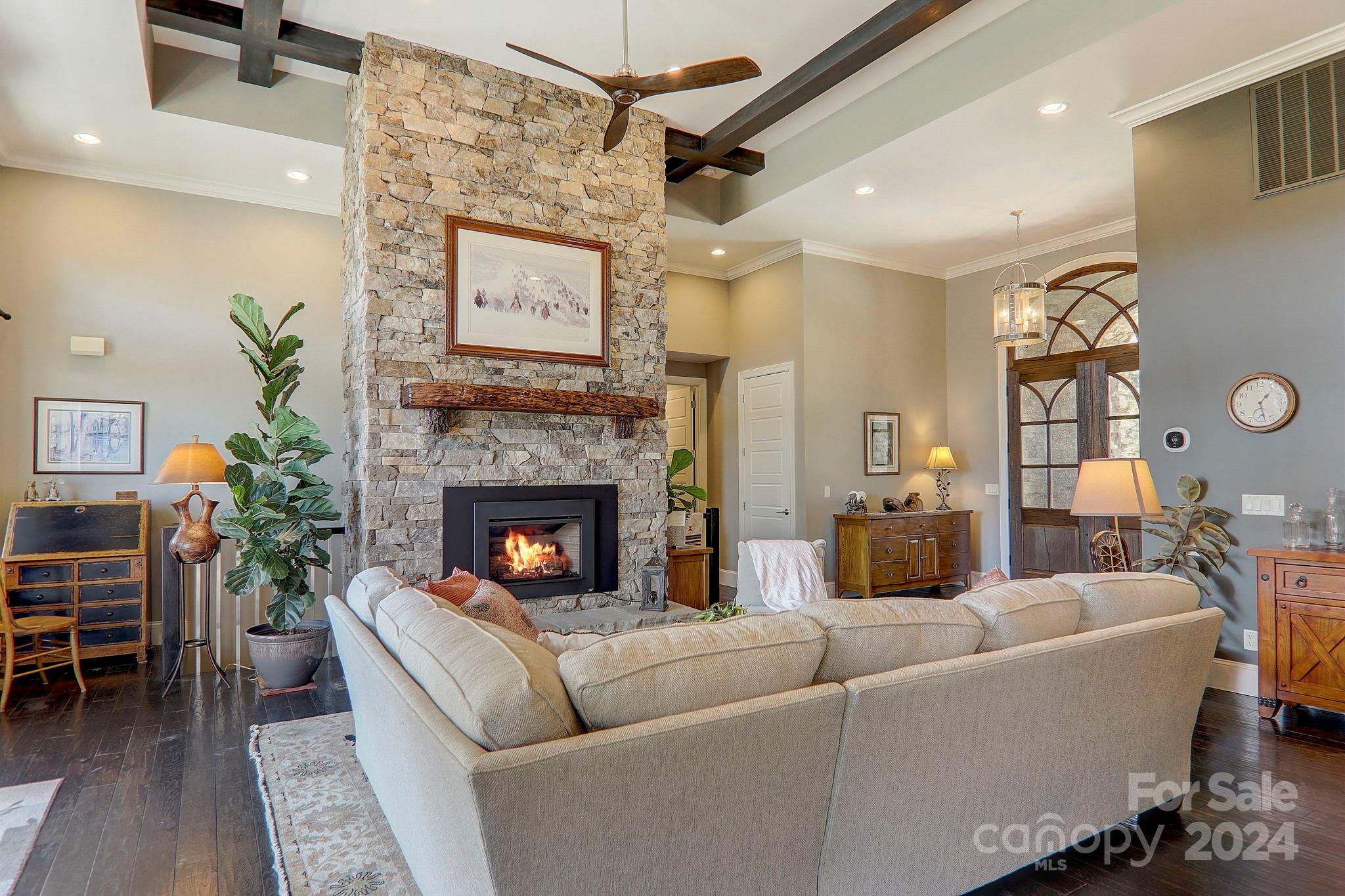 34 Ledgestone Drive Fairview, NC 28730 - Photo 12 of 47 a living room with furniture and a fireplace