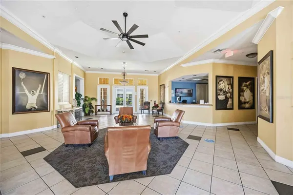 a living room with furniture