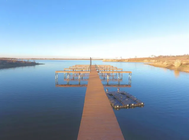a view of a lake with outdoor space