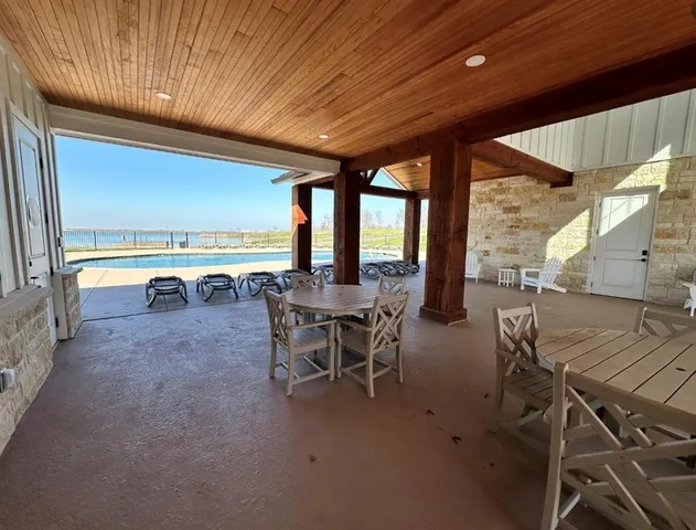 a view of an outdoor space with seating area