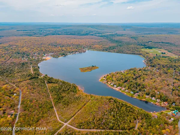 an aerial view of a house