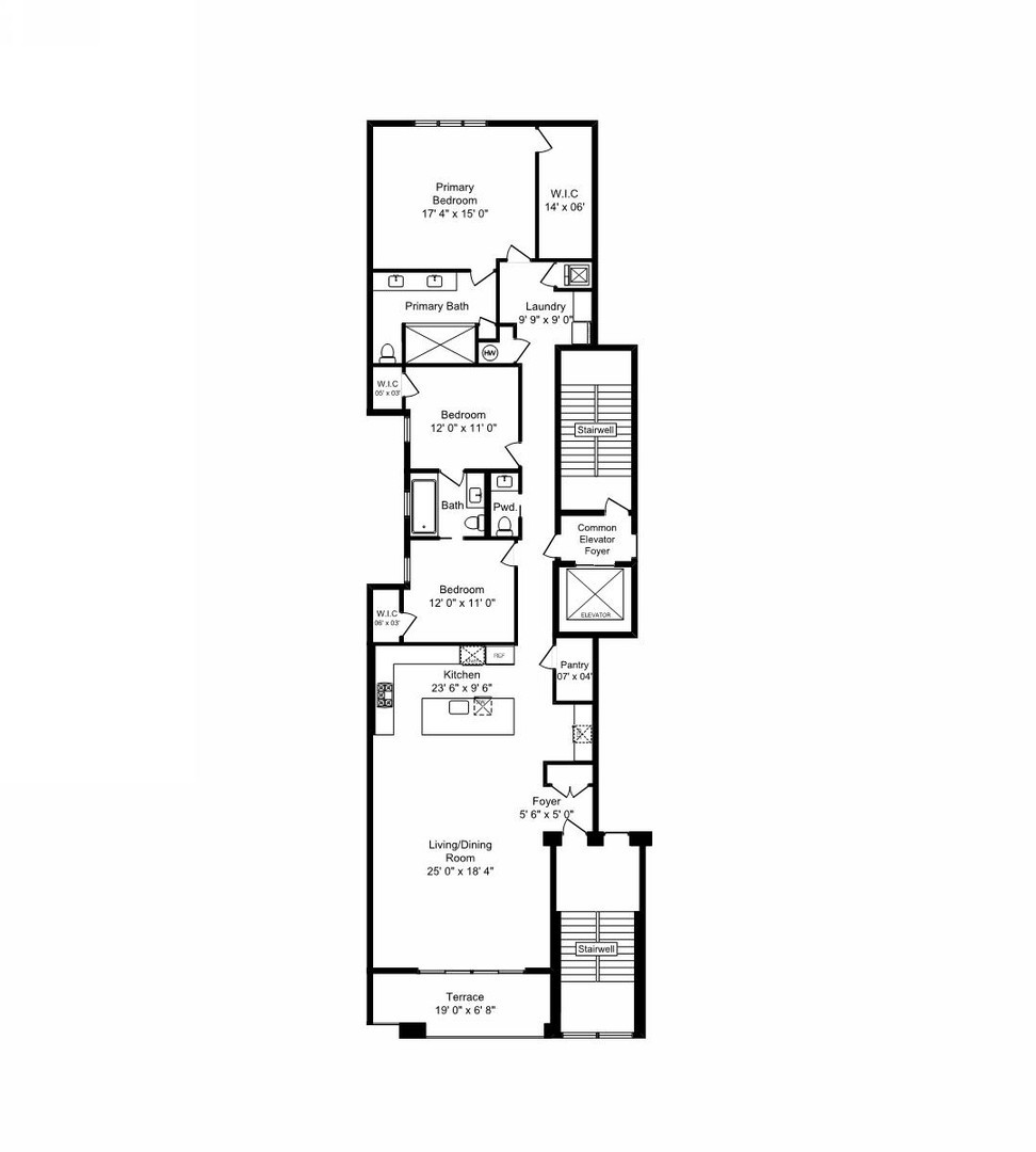 232 South Green Street, Unit 3S Chicago, IL 60607 - Photo 23 of 23 a picture of a floor plan