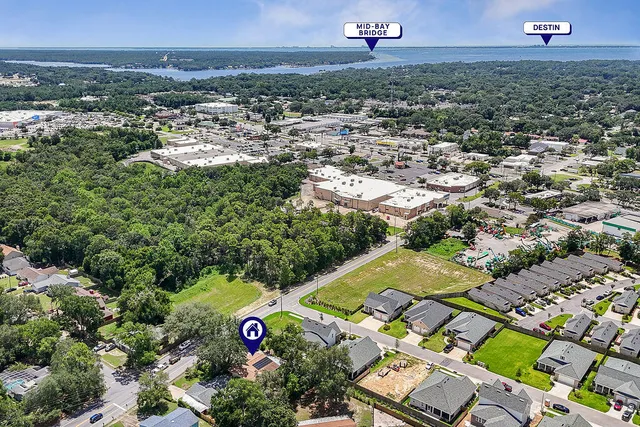 front view of a house with a patio