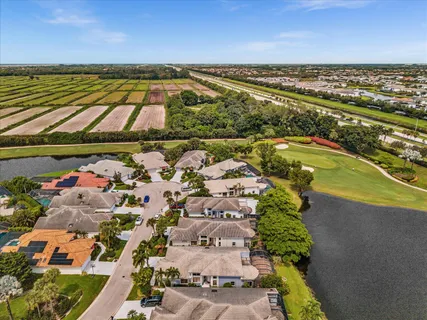 a view of a lake with houses