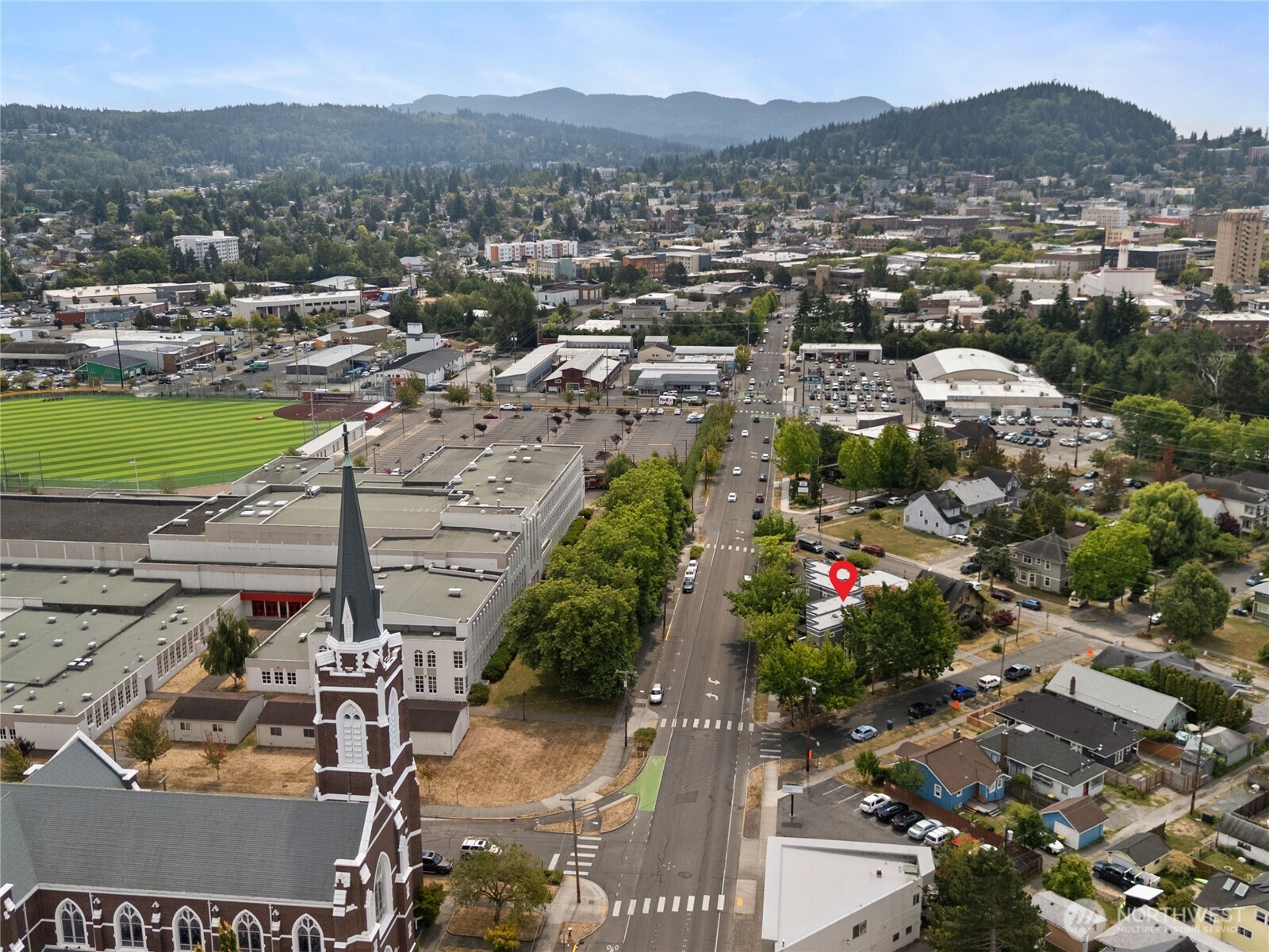 2019 Cornwall Avenue Bellingham, WA 98225 - Photo 40 of 40 an aerial view of residential houses and outdoor space