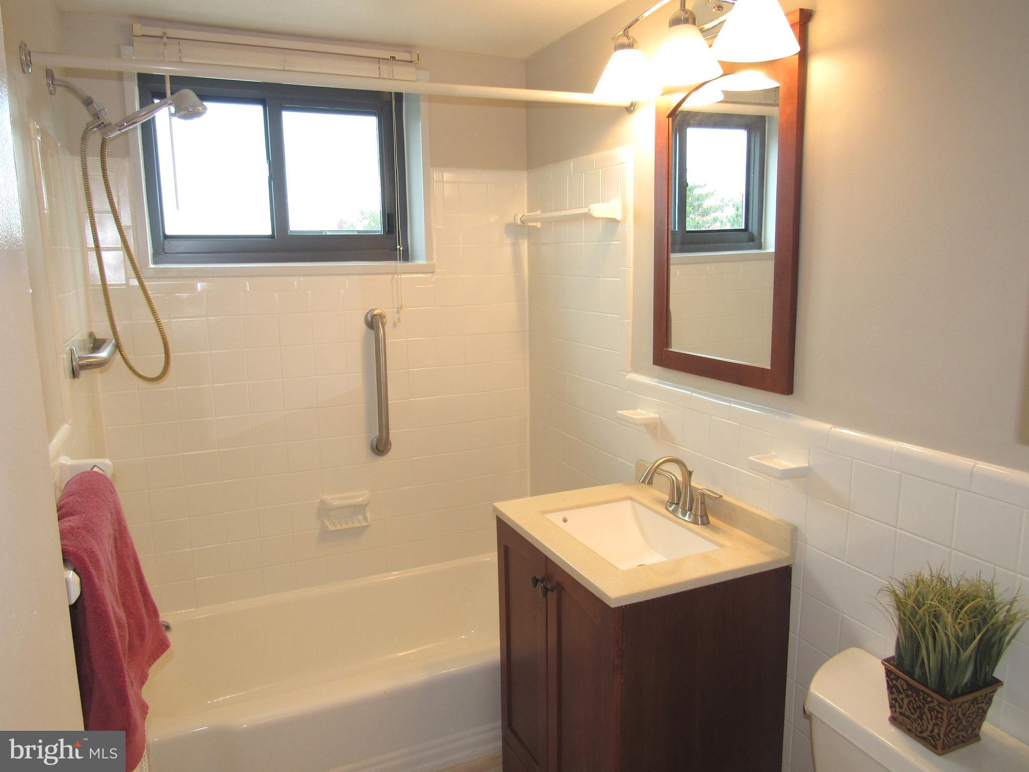 1300 South Arlington Ridge Road, Unit 617 Arlington, VA 22202 - Photo 12 of 25 a bathroom with a sink vanity tub and a mirror
