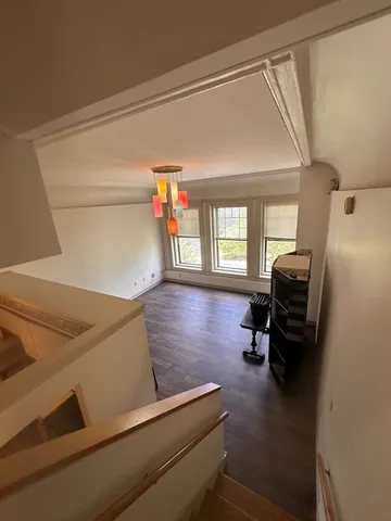 a view of a building with a balcony