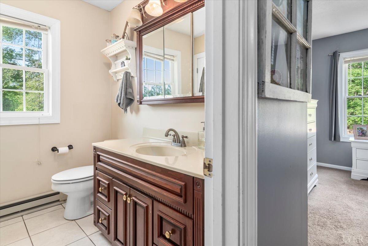 152 Pine Street Amherst, VA 24521 - Photo 22 of 53 a bathroom with a sink a toilet and a mirror