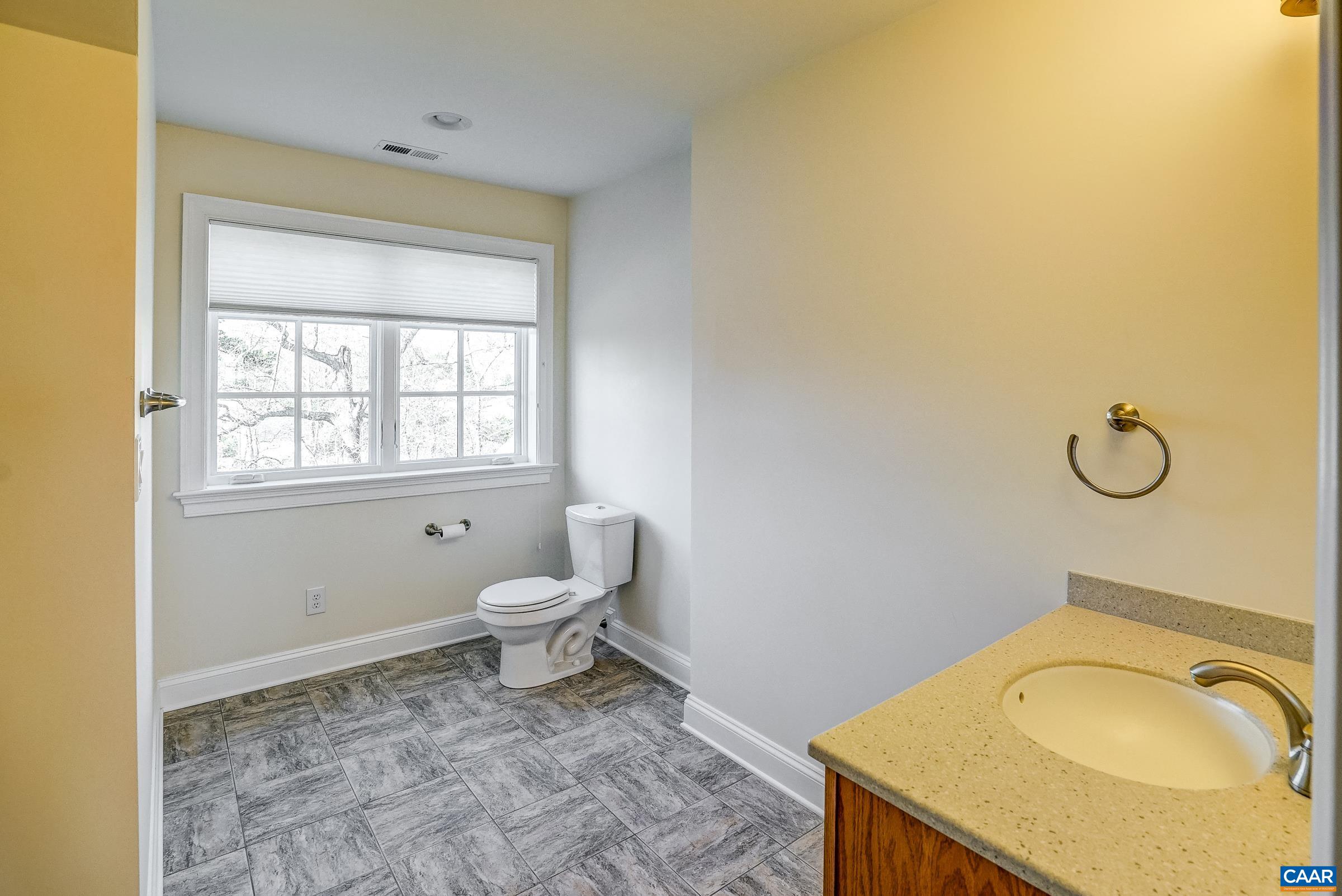 801 Half Mile Branch Road Crozet, VA 22932 - Photo 48 of 69 a bathroom with a granite countertop toilet sink and mirror