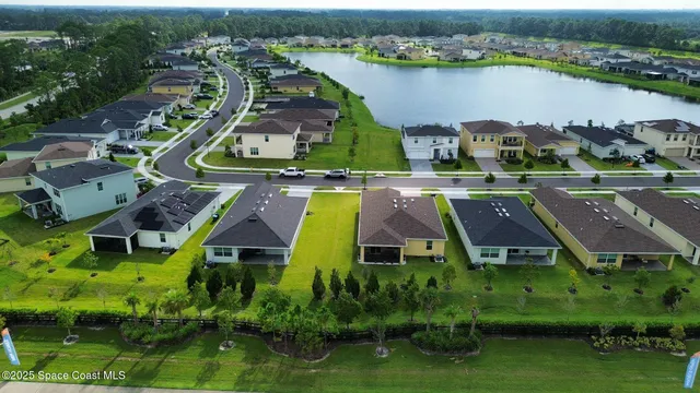 an aerial view of a house