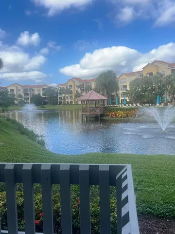 a view of a lake with houses
