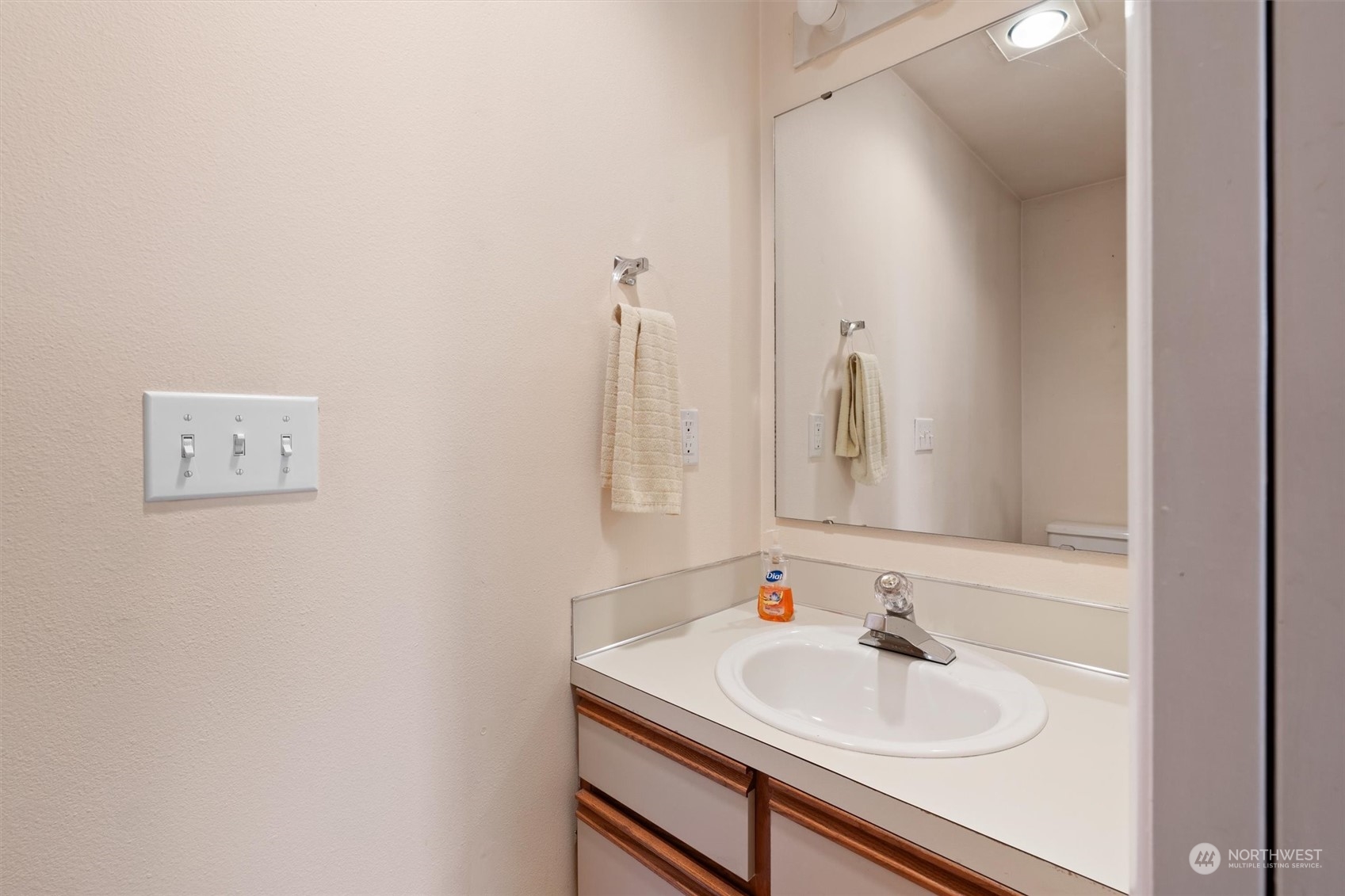 7209 Dayton Avenue North Seattle, WA 98103 - Photo 14 of 33 a bathroom with a sink and a mirror