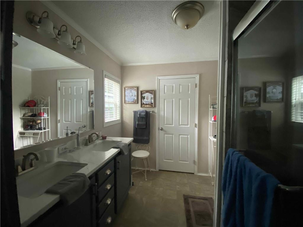 383 Gillis Road Roxboro, NC 27574 - Photo 10 of 19 a bathroom with a double vanity sink a mirror and a shower