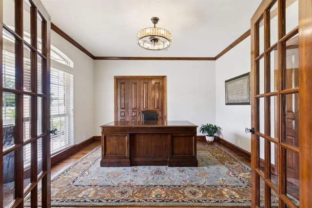 a view of hall way with furniture