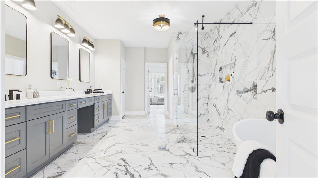 106 Neal Point Atlanta, GA 30349 - Photo 10 of 19 a spacious bathroom with a shower and a sink