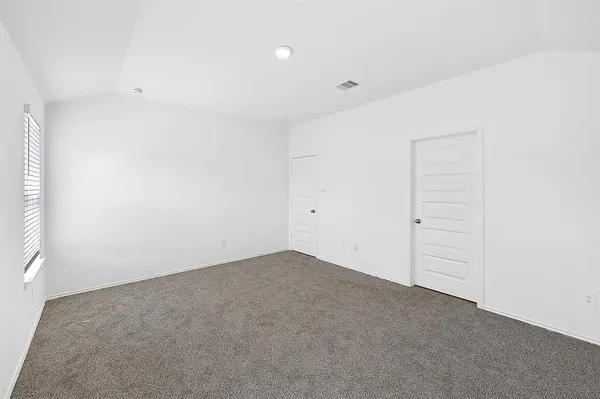an empty room with closet