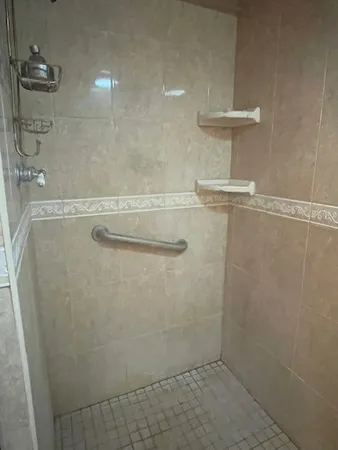 a bathroom with a shower