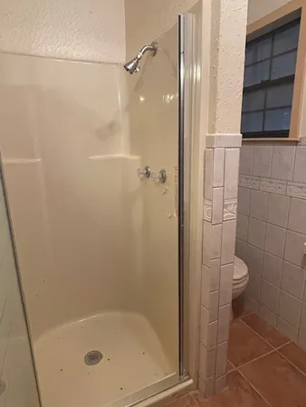a bathroom with a shower