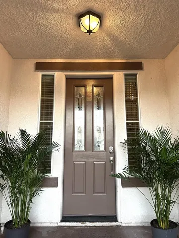 a view of a door of the house