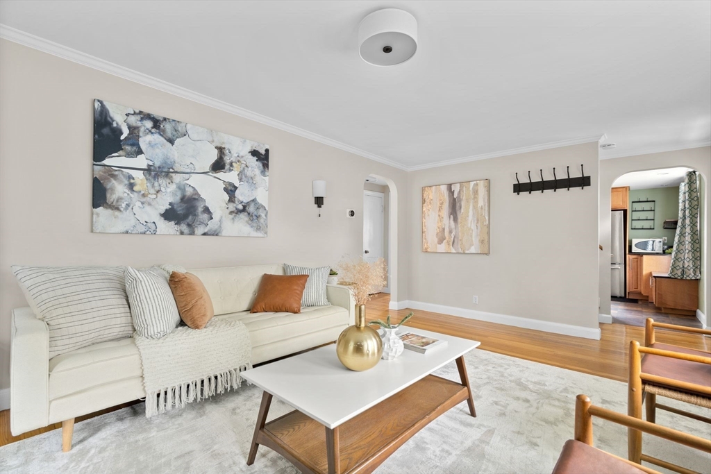 29 Walnut Terrace Arlington, MA 02476 - Photo 7 of 41 a living room with furniture and wooden floor