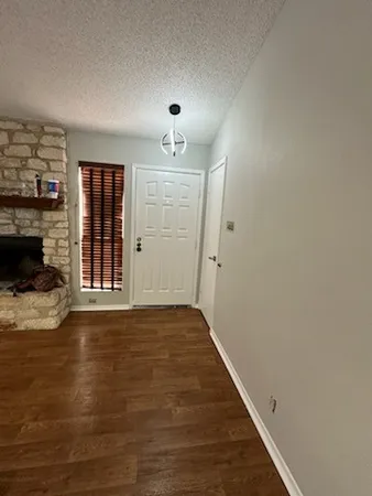 a bathroom with a large window