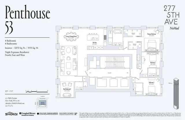 $14,995,000 | 277 5th Avenue, Unit PH53 | NoMad