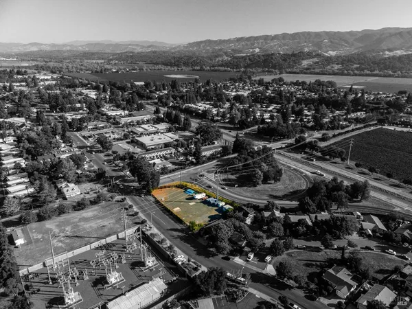 an aerial view of multiple house