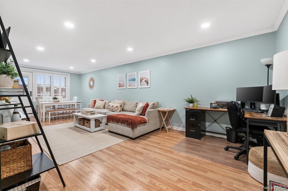 700 Shore Road, Unit 7Y Long Beach, NY 11561 - Photo 3 of 31 Office area featuring recessed lighting, ornamental molding, and light wood finished floors