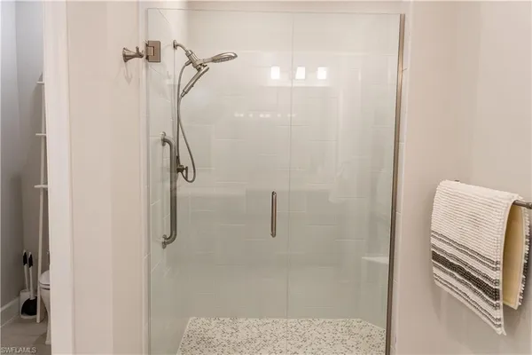 a bathroom with a shower