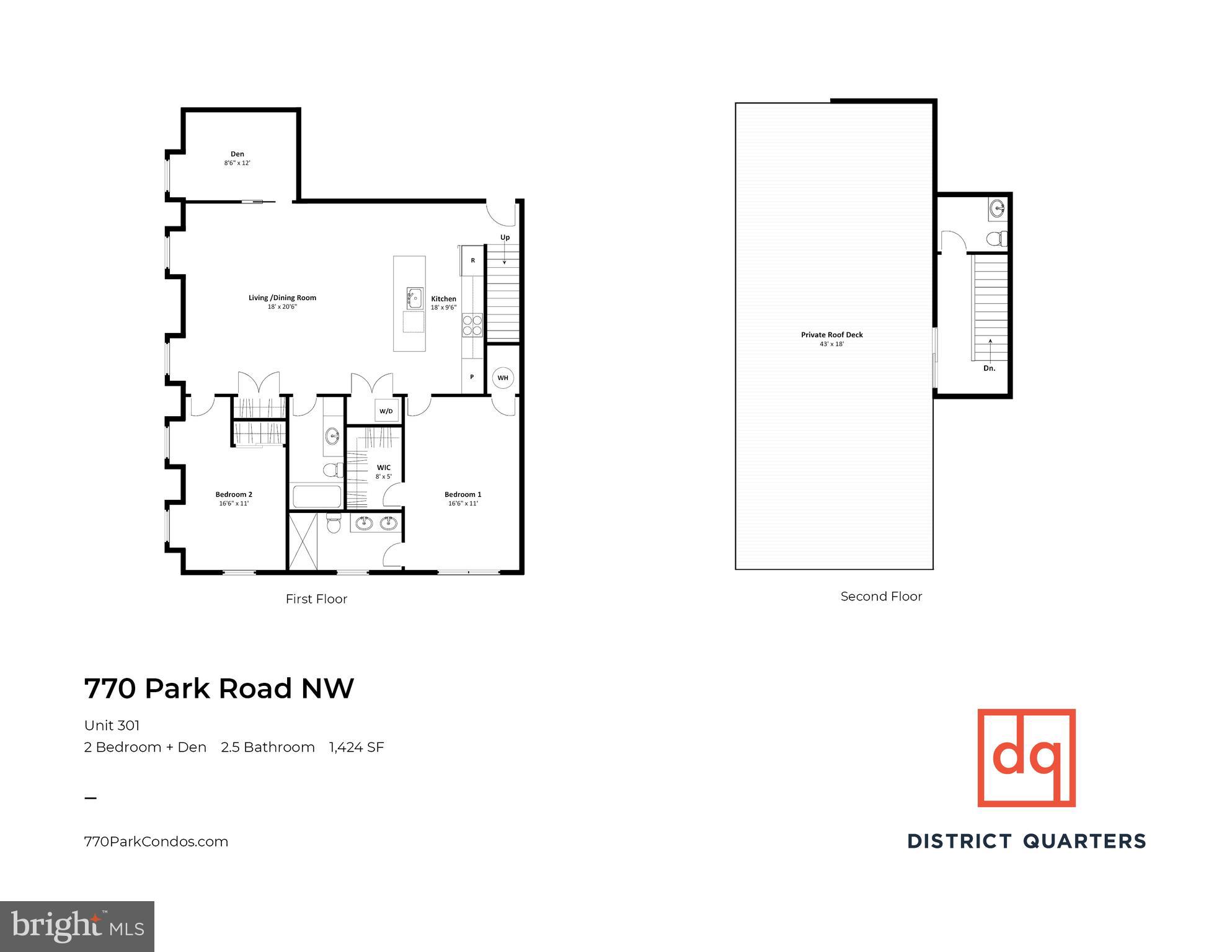 770 Park Road Northwest, Unit 301 Washington, DC 20010 - Photo 21 of 21 Unit 301's Floor Plan