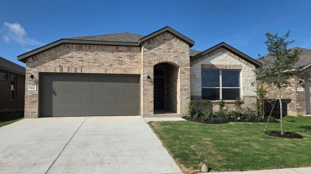 744 Rubicon Road Justin, TX 76247 - Photo 26 of 29 Front Elevation-D.R. Horton's Blanco floorplan elevation F- All Home and community information, including pricing, included features, terms, availability and amenities, are subject to change at any time without notice or obligation. All Drawings, pictures, photographs, video, square footages, floor plans, elevations, features, colors and sizes are approximate for illustration purposes only and will vary from the homes as built.