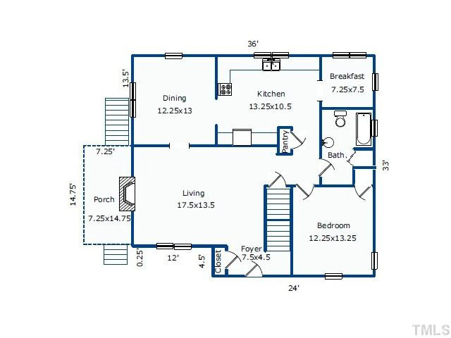 2932 Chapel Hill Road Durham, NC 27707 - Photo 20 of 21 1st Floor Plan