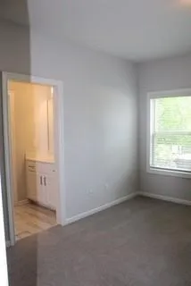 an empty room with a window