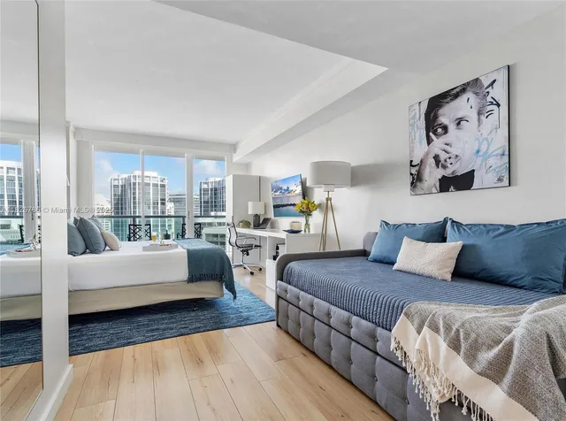 a living room with furniture and a couch