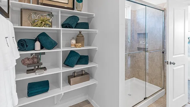 a bathroom with a shower