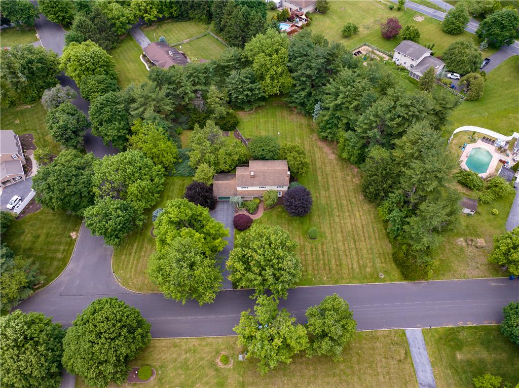 2516 Rachael Lane Orefield, PA 18069 - Photo 41 of 45 An aerial view captures the property's generous green space and surrounding neighborhood.