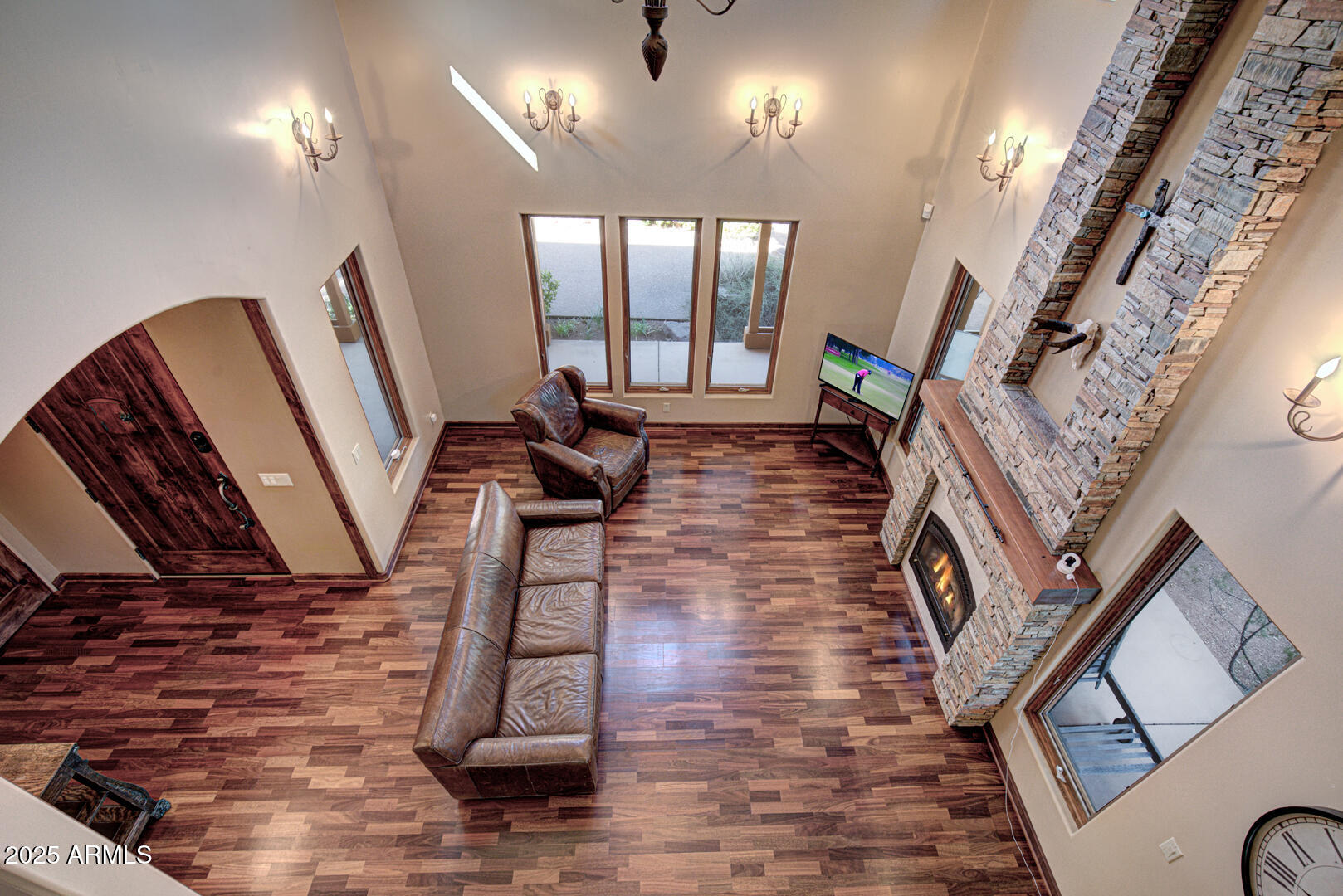 500 North Grapevine Drive Payson, AZ 85541 - Photo 26 of 55 a view of a livingroom with furniture staircase and a fireplace