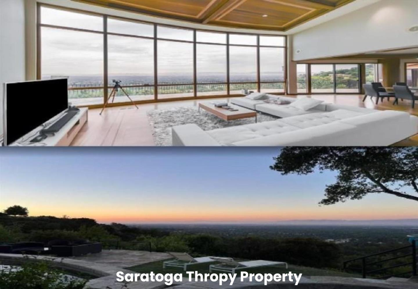 a view of swimming pool with outdoor seating and city view
