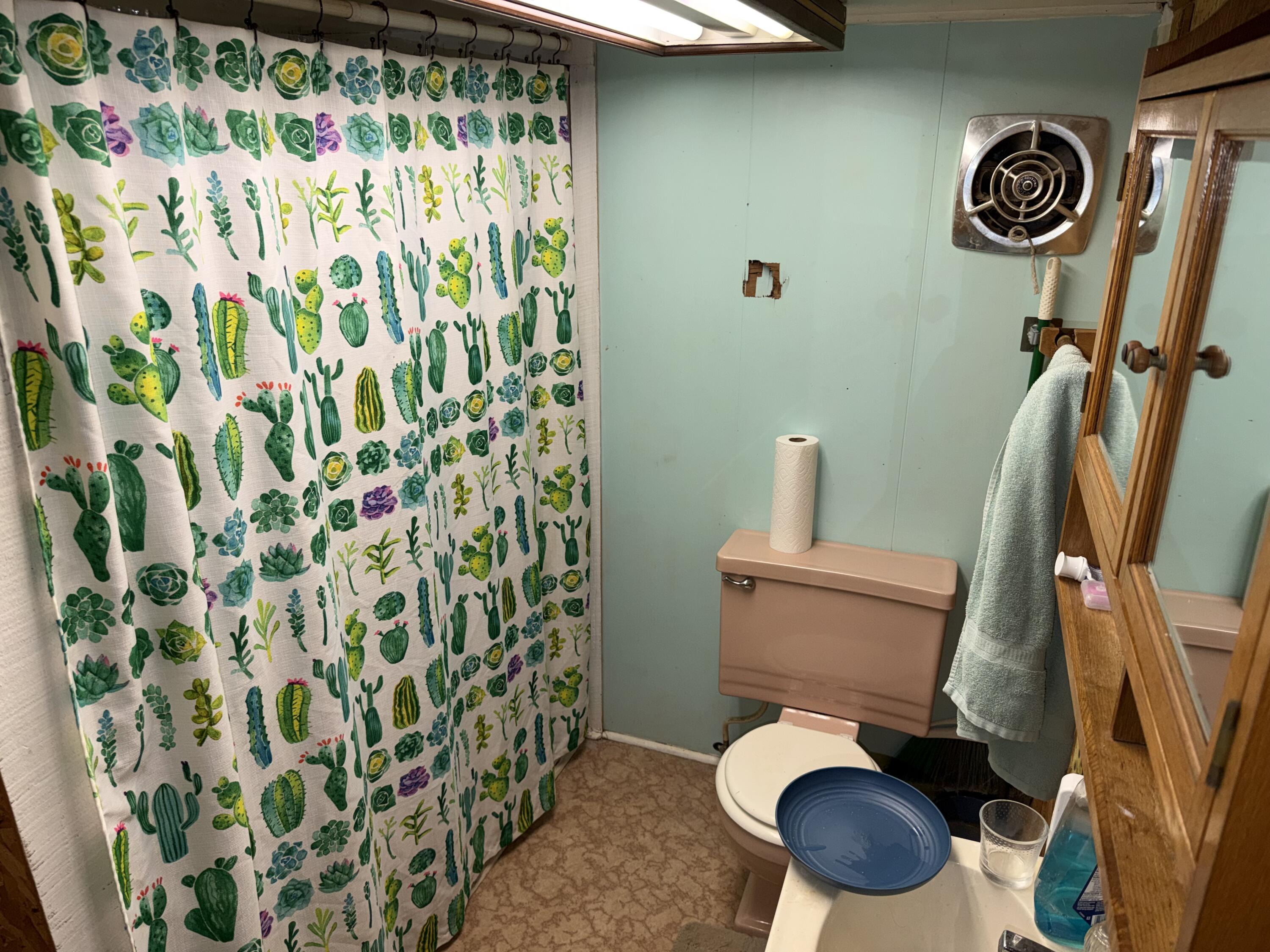 5875 Oak Hill Road Crestview, FL 32536 - Photo 42 of 43 a bathroom with a toilet and a shower curtain