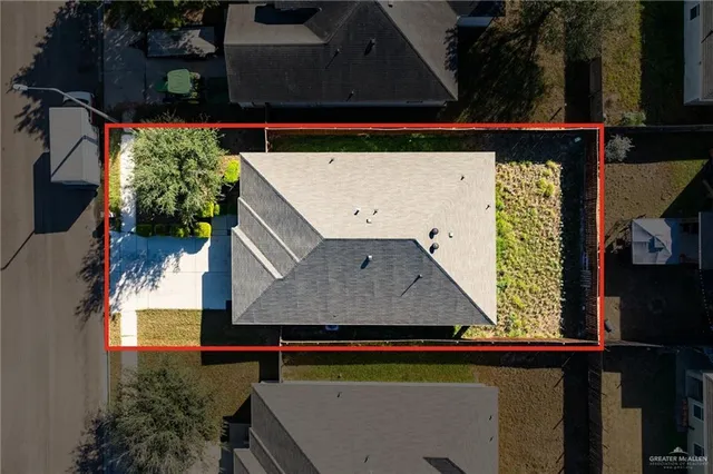 an aerial view of balcony and swimming pool