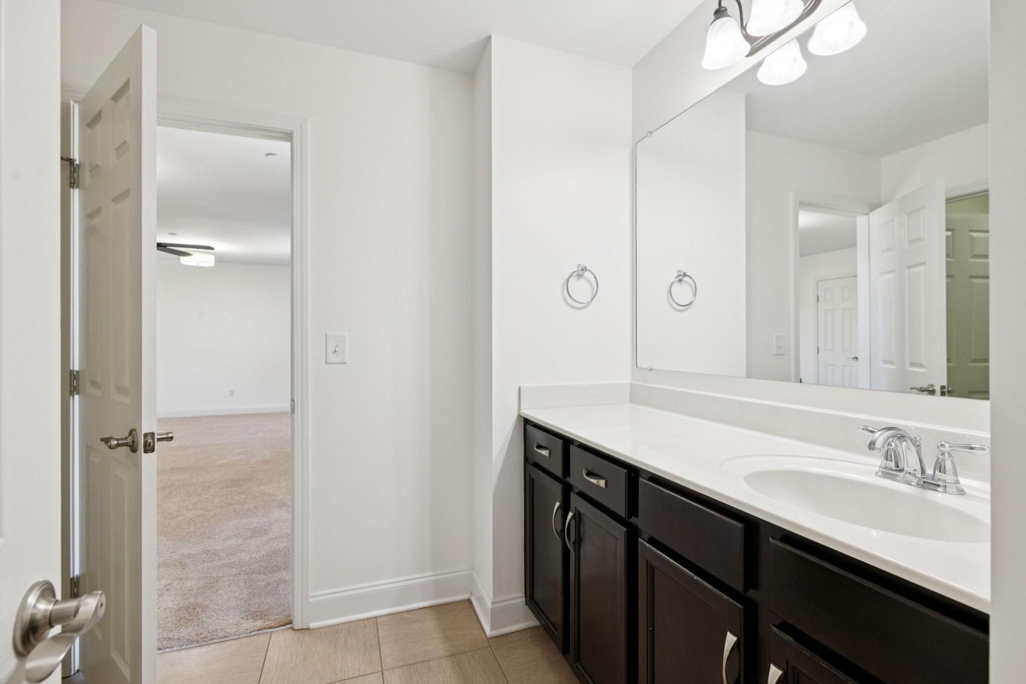 1009 Swanson Lane Franklin, TN 37064 - Photo 54 of 84 a bathroom with a double vanity sink a mirror and a shower