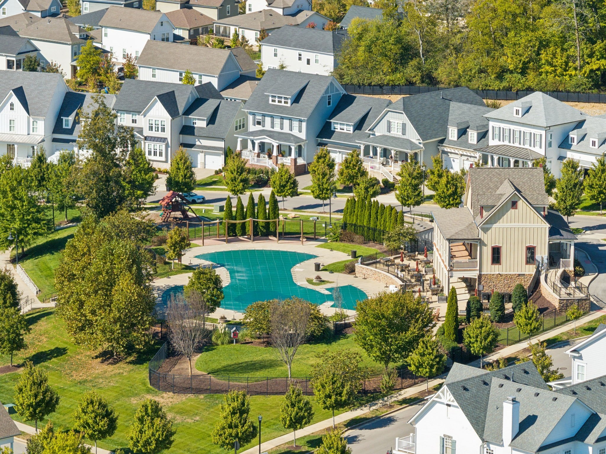 1009 Swanson Lane Franklin, TN 37064 - Photo 74 of 84 an aerial view of multiple houses with yard