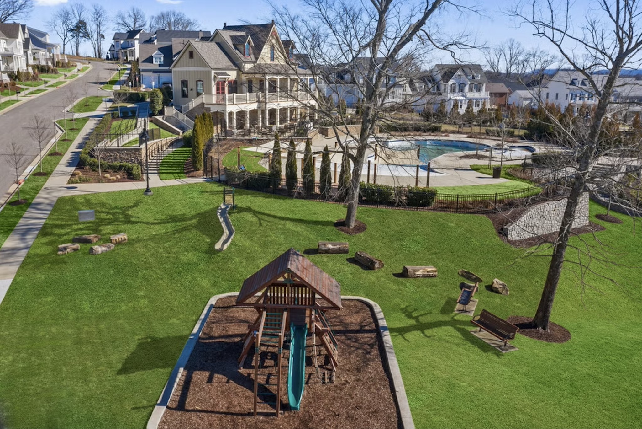 1009 Swanson Lane Franklin, TN 37064 - Photo 79 of 84 an aerial view of a house with a yard